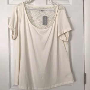 Cream t lace back